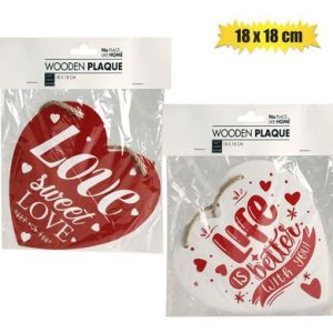 PLAQUE MDF SIGN LOVE 18x18cm ASSTD