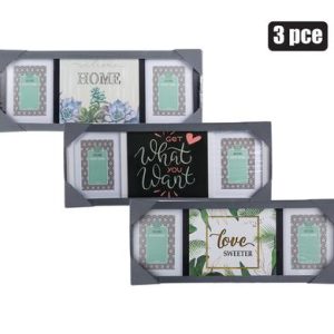 PICTURE-FRAME SET 3PC W/PLAQUE ASSTD