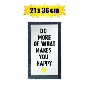 MIRROR WALL PL W/WORDS 21X36CM ASSTD