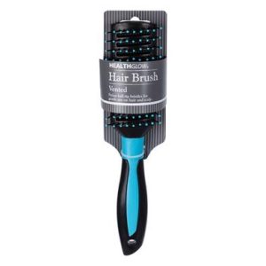 HAIR BRUSH BLACK/BLUE ROUND