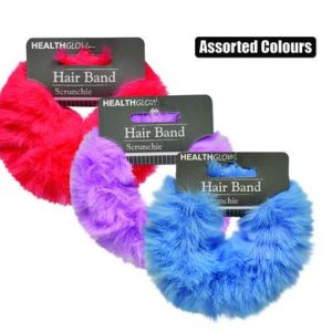 HAIR BAND POM POM SCRUNCHIE ASSTD COL