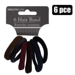HAIR BAND ELASTIC 6PC NO JOIN DARK