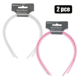 HAIR ALICE BAND FABRIC COVER 2PCE LIGHT