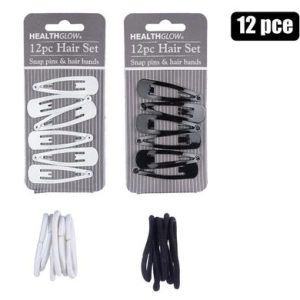 HAIR SET SNAP PINS 6PC & 6PC HAIR BANDS