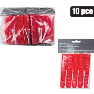 HAIR CURLERS PL 10PC SMALL RED