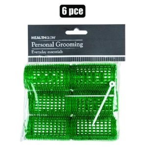 HAIR CURLERS PL 6PC LARGE GREEN