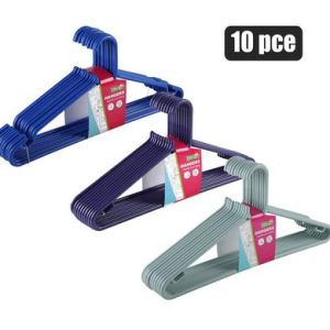 CLOTHES HANGERS PLASTIC PACK-10 ASSTD