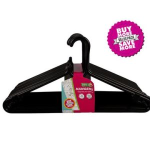 CLOTHES HANGERS PLASTIC PACK-20 BLACK
