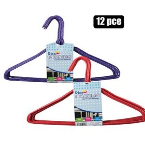CLOTHES HANGERS WIRE COATED PACK-12