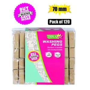 WASHING PEGS BAMBOO 70mm PACK-120