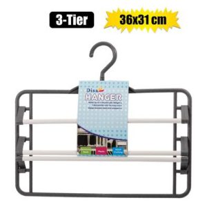 CLOTHES HANGERS PLASTIC 3-TIER 36x31cm