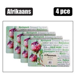 PLACE MAT PP AFRIKAANS 4PC 43x29cm ASSTD