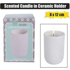 CANDLE IN HOLDER CERAMIC 12x8cm SCENTED