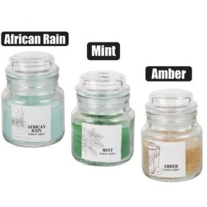 CANDLE IN HOLDER GLS W/LID 8.5CM H/SCENT