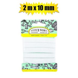 HABERDASHERY ELASTIC 10mmx2m WHITE
