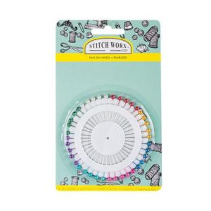 HABERDASHERY SEWING PINS WHEEL PEARLISED