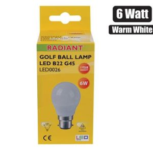 GLOBE LED GOLF BALL 6W W/WHITE 3000K BC