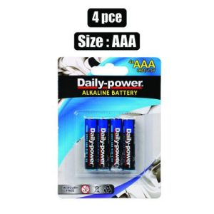 BATTERIES ALKALINE SIZE:AAA 4PCE BLISTER