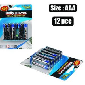 BATTERIES ALKALINE SIZE:AAA 12PCE VAL PK