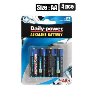 BATTERIES ALKALINE SIZE:AA 4PCE BLISTER