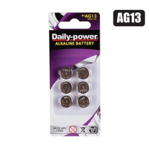 BATTERIES BUTTON AG-13 CARD-OF-6