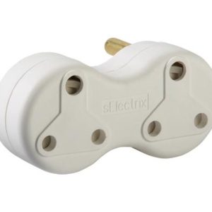 PLUG-ADAPTOR 2x16A+SAFE-SHUT WAVY BULK