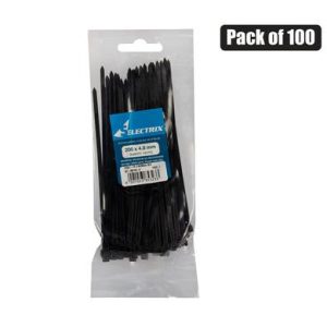 CABLE-TIES 4.8x200mm BLACK 100's BULK
