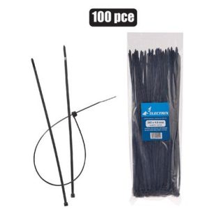 CABLE-TIES 4.8x300mm BLACK 100'S BULK