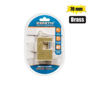 PADLOCK BRASS SECURITY 70x48x18mm ZENITH