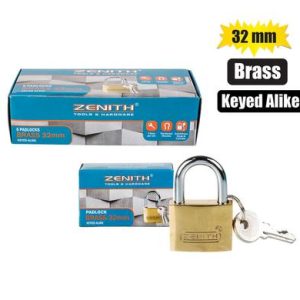 PADLOCK ZENITH BRASS 32mm KEY-ALIKE BOX