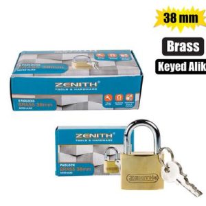 PADLOCK ZENITH BRASS 38mm KEY-ALIKE BOX