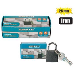 PADLOCK ZENITH IRON 25mm BOXED