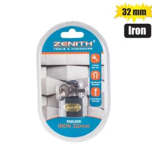 PADLOCK ZENITH IRON 32mm CARDED