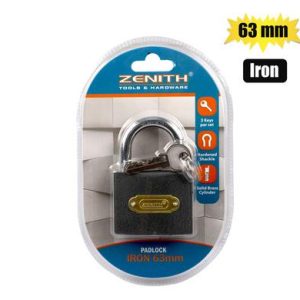 PADLOCK ZENITH IRON 63mm CARDED