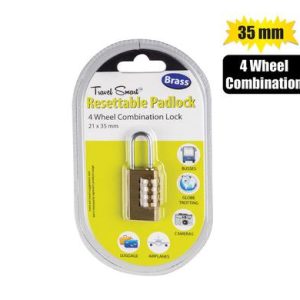 PADLOCK COMBO BRS 4 WHL RESET TRVL SMART