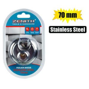 PADLOCK DISCUS S/STEEL 70mm ZENITH