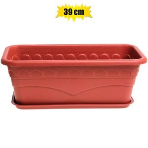 PLANTER W/TRAY 39x19x14cm PL RECT