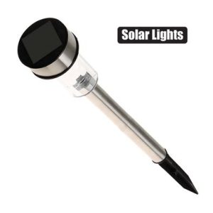 SOLAR GARDEN LIGHT 35cm S/STEEL IN PDQ