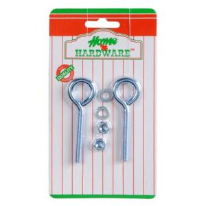 EYE-BOLT+NUT GALV 75 x 6.3mm 2PCE
