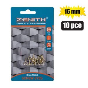 SCREW-EYE BRASS-PL 16mm 10PCE
