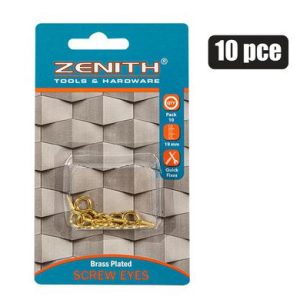 SCREW-EYE BRASS-PL 19mm 10PCE