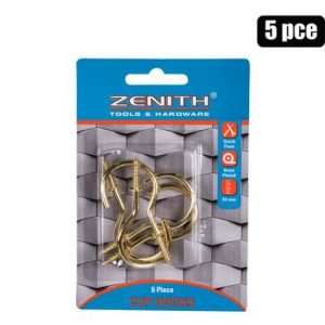 CUP-HOOKS BRASS-PL 50mm 5PCE ZENITH