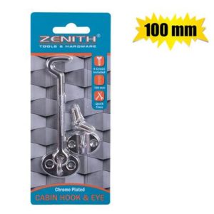 CABIN-HOOK+EYE CP+SCREWS 100mm ZENITH