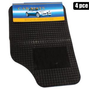 CAR MAT SET RUBBER 4PCE BACK+FRONT