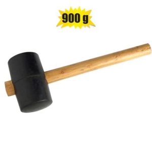 HAMMER RUBBER MALLET W/WOOD-HANDLE 900g