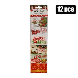 XMAS STATIONERY GIFT TAG 12PC