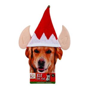 XMAS ELF PET HAT W/EARS