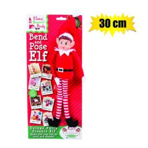 XMAS ELF NAUGHTY ELF POSEABLE 30cm