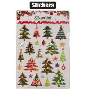 XMAS STATIONERY STICKER POPUP TREES 25cm