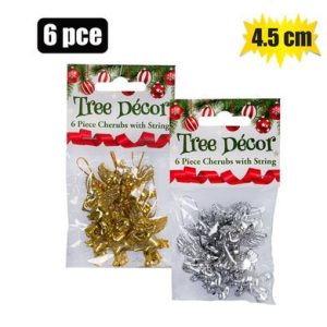 XMAS TREE DECOR CHERUB 4.5cm 6PC